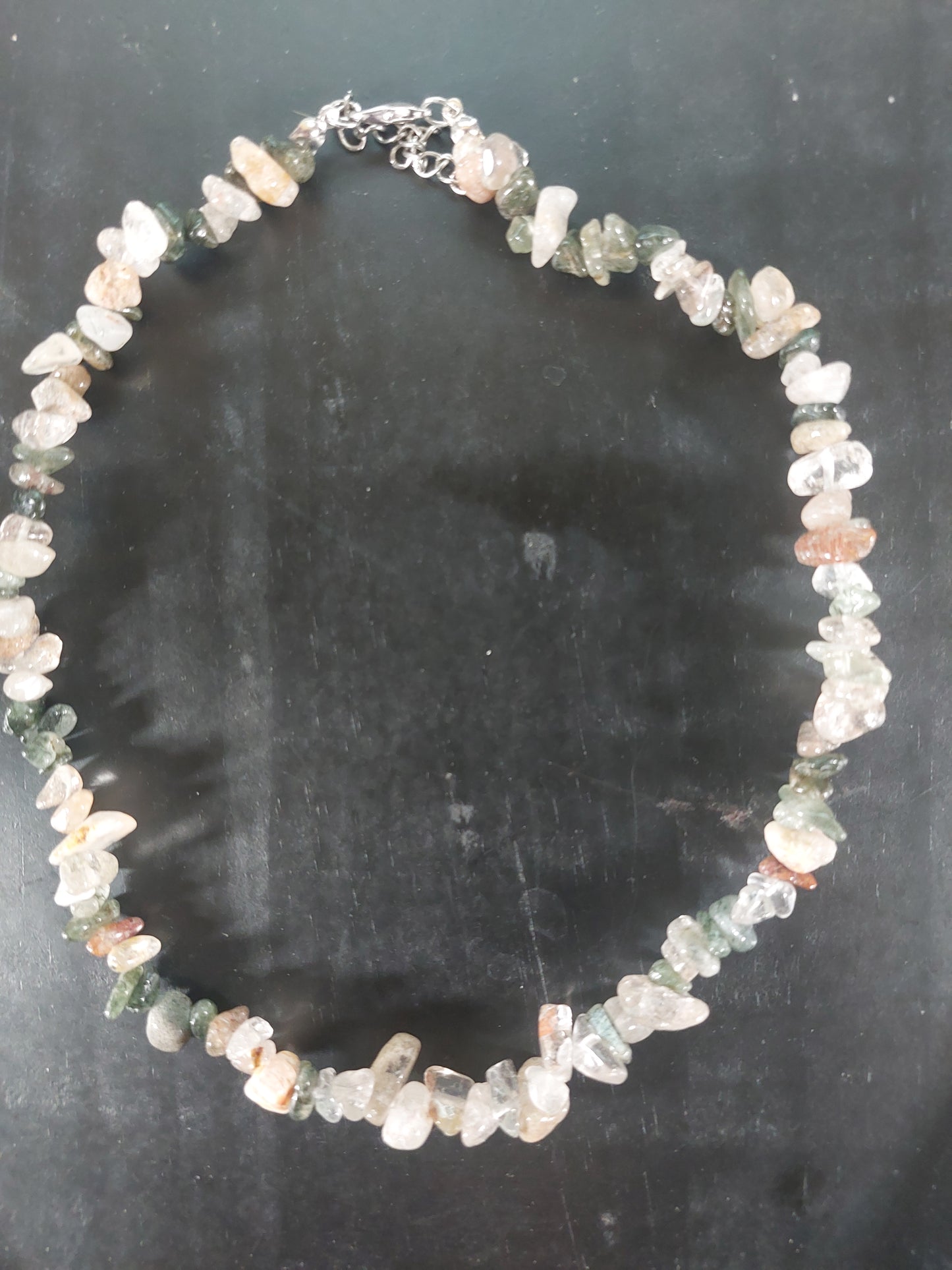Green Rutile Quartz Chop Necklace