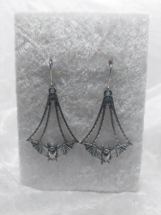 Silver Bat Earrings 1118Markets