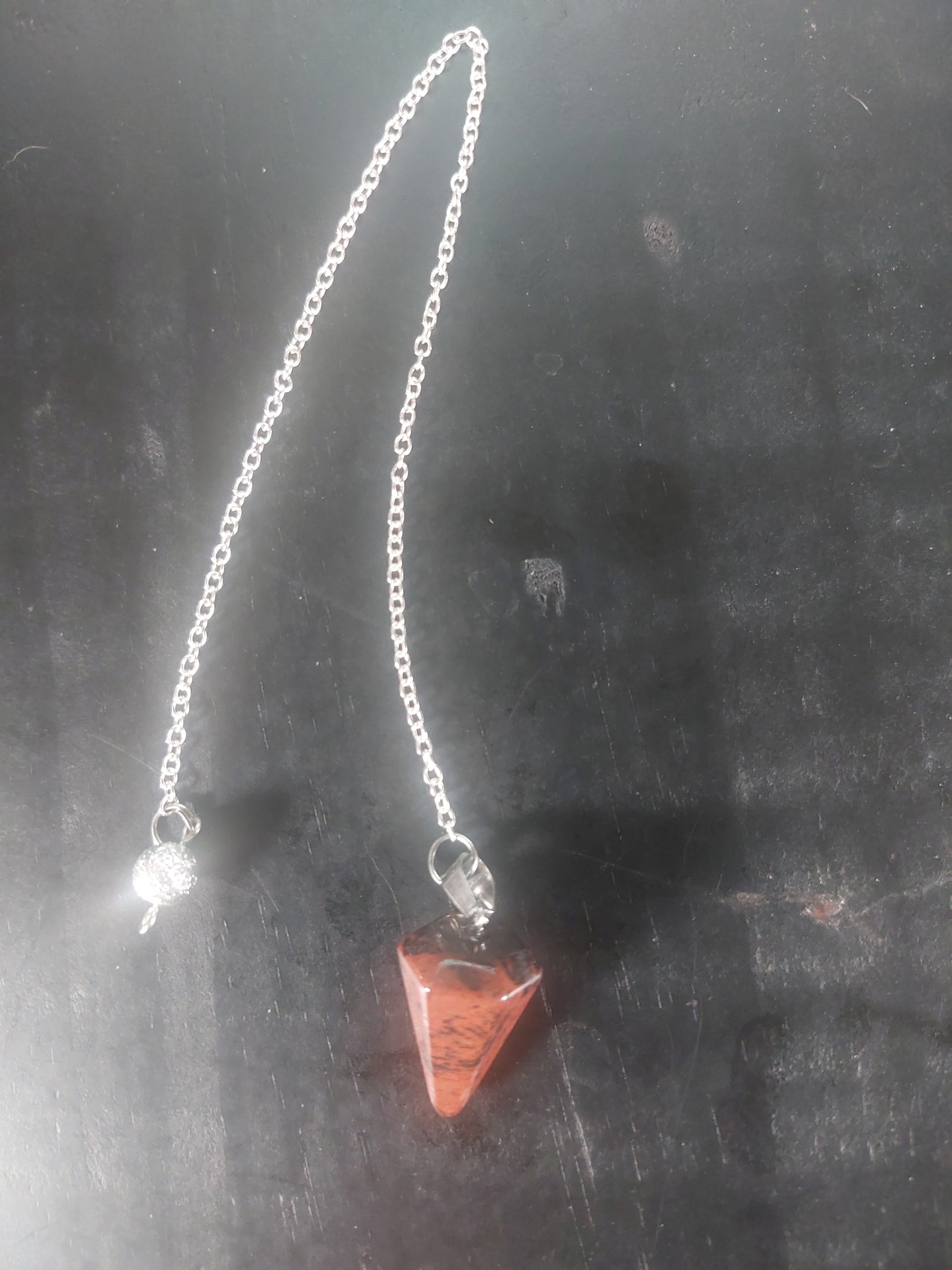 Mahogany Obsidian Pendulum on Silver Chain