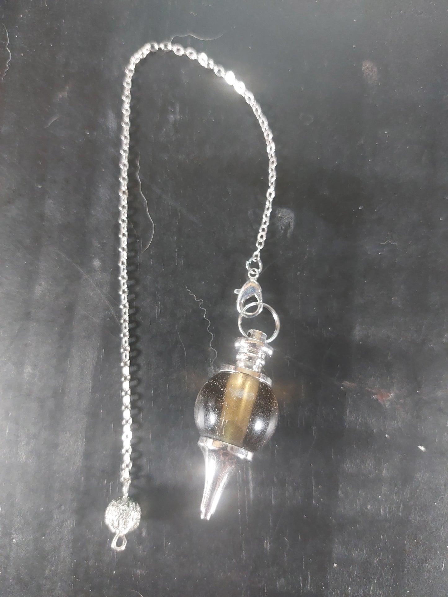 Smoky Quartz Silver Tone Pendulum