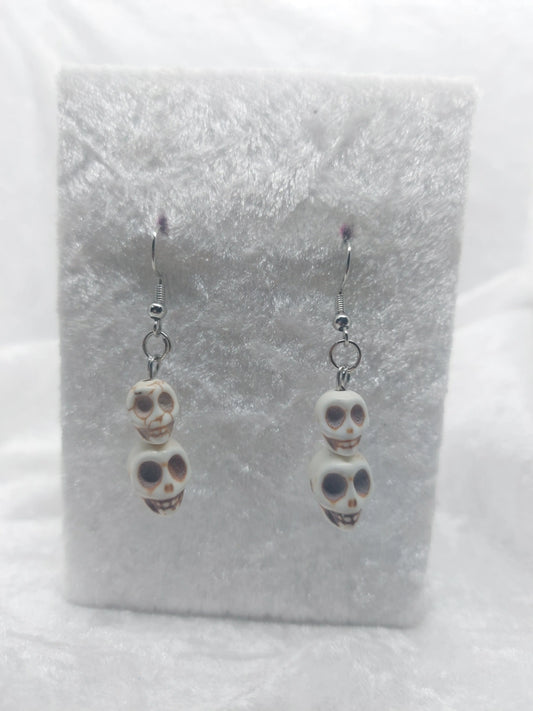 Double Skull Dangle Earrings 1118Markets