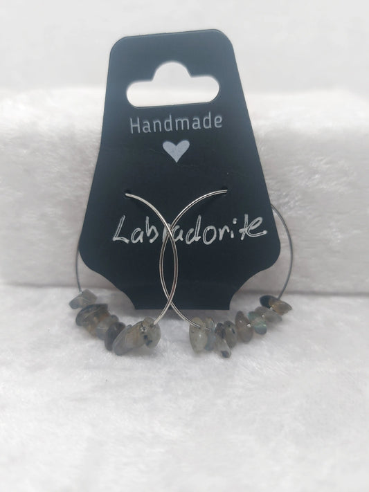 Labradorite Silver Hoops 1118Markets