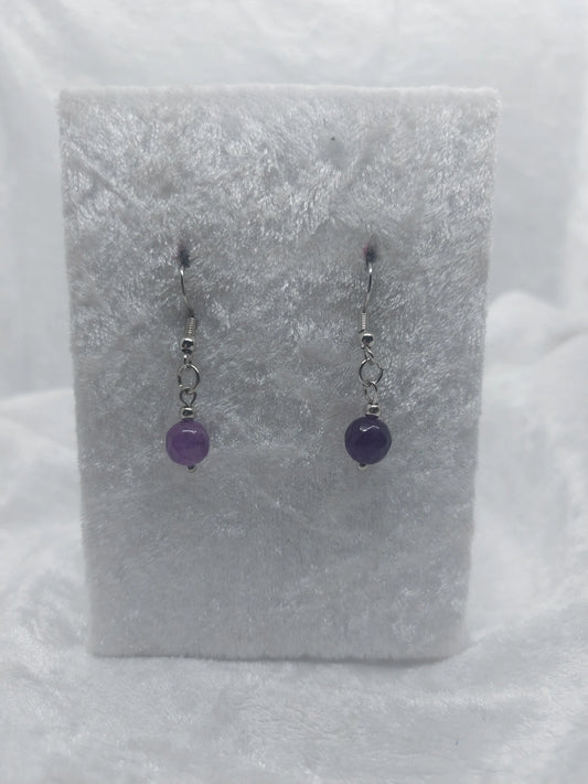 Amethyst and Silver Earrings 1118Markets