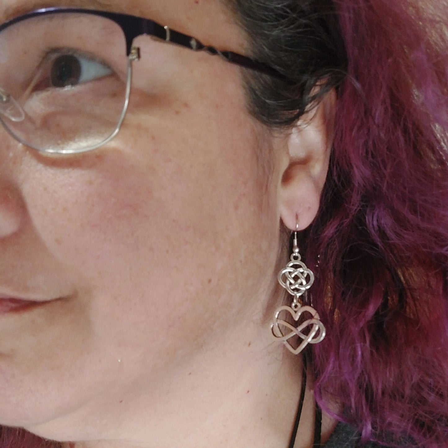 Celtic Knot with Heart Infinity Silver Earrings - 1118Markets