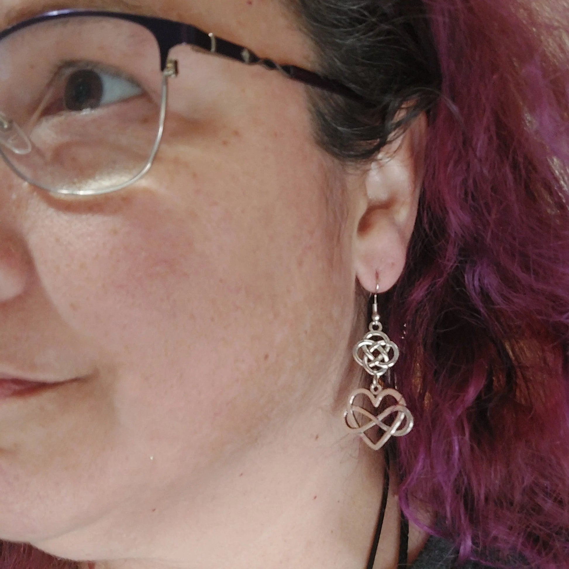 Celtic Knot with Heart Infinity Silver Earrings - 1118Markets
