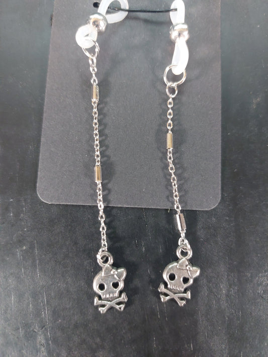 Silver Tone Eye Glass Charms Skulls