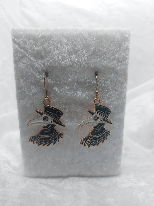 Plague Doctor Dr Gold Earrings 1118Markets