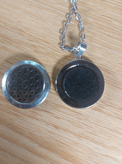 Stainless Steel Grid Deffusion  Necklace