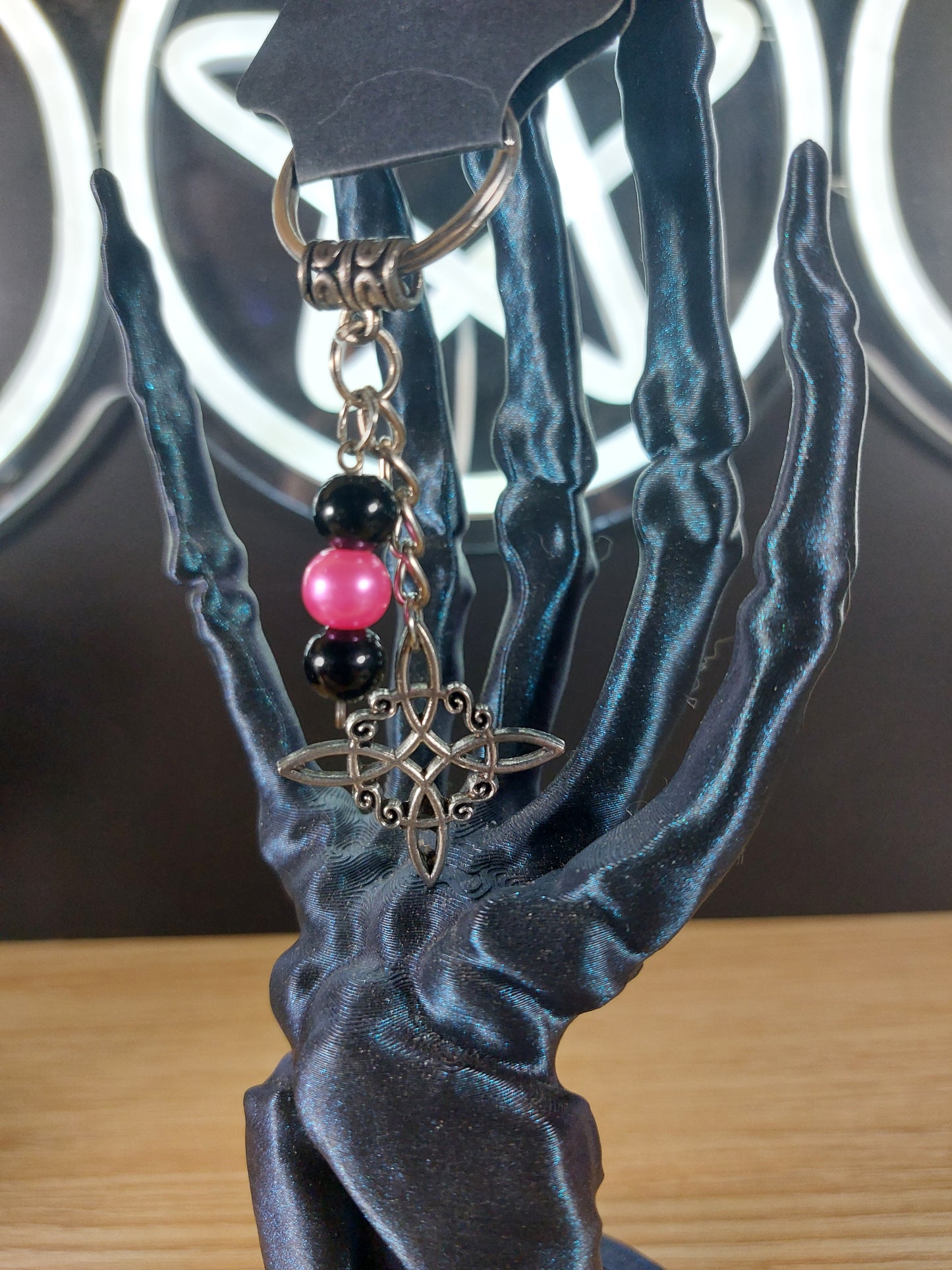 Large Witches Knot with Glass Beads Keychain