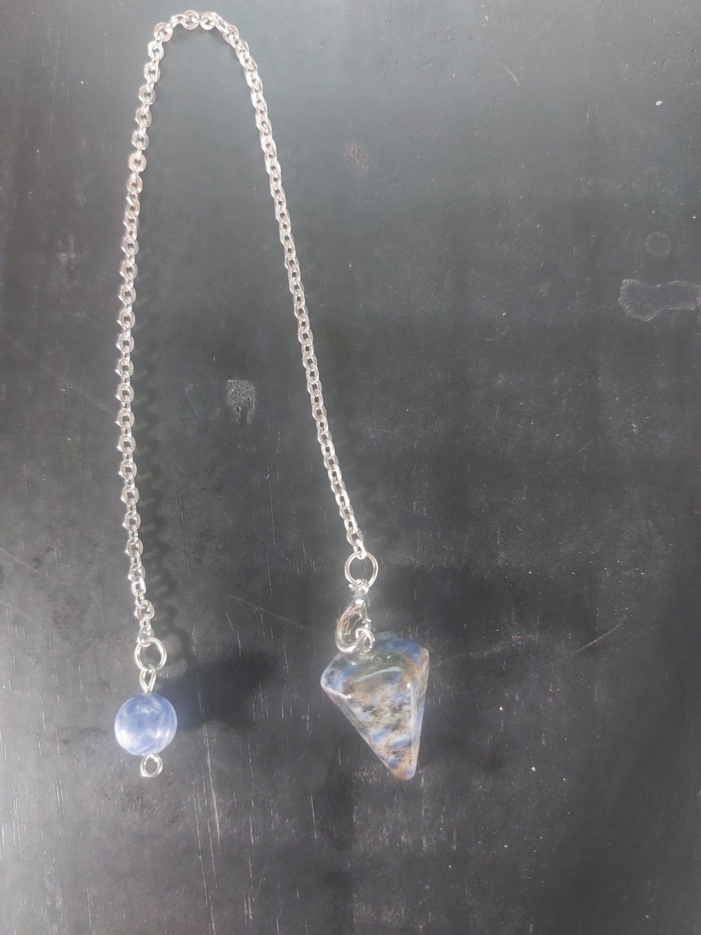 Sodalite Pendulum on Silver Tone Chain