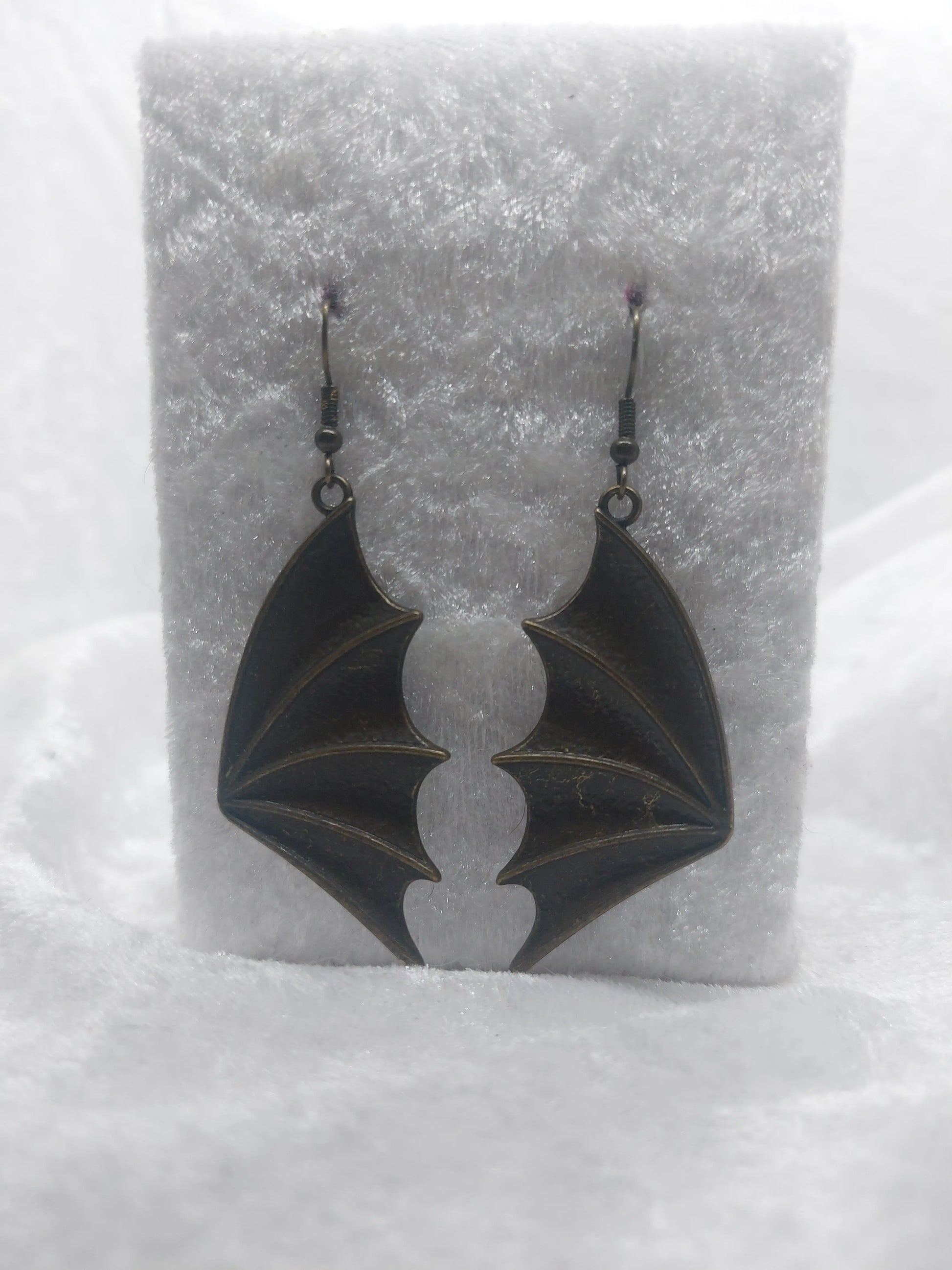 Large Bronze Bat Wing Earrings 1118Markets