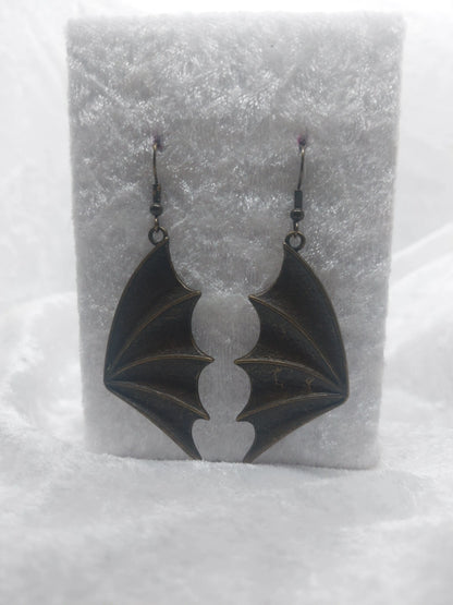 Large Bronze Bat Wing Earrings 1118Markets