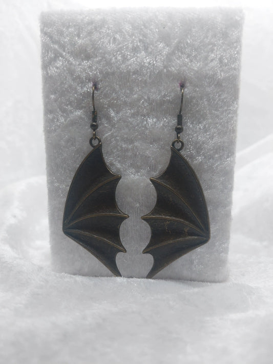 Large Bronze Bat Wing Earrings 1118Markets