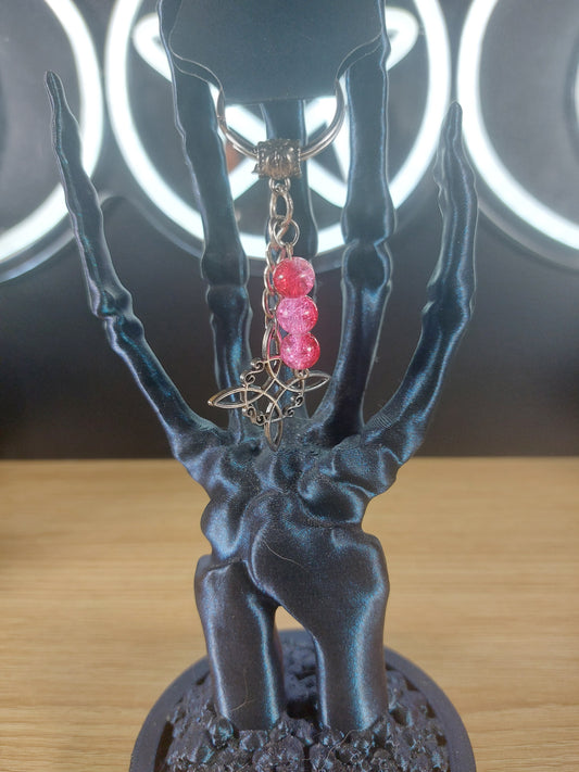 Silver Tone Witches Knot with Glass Beads