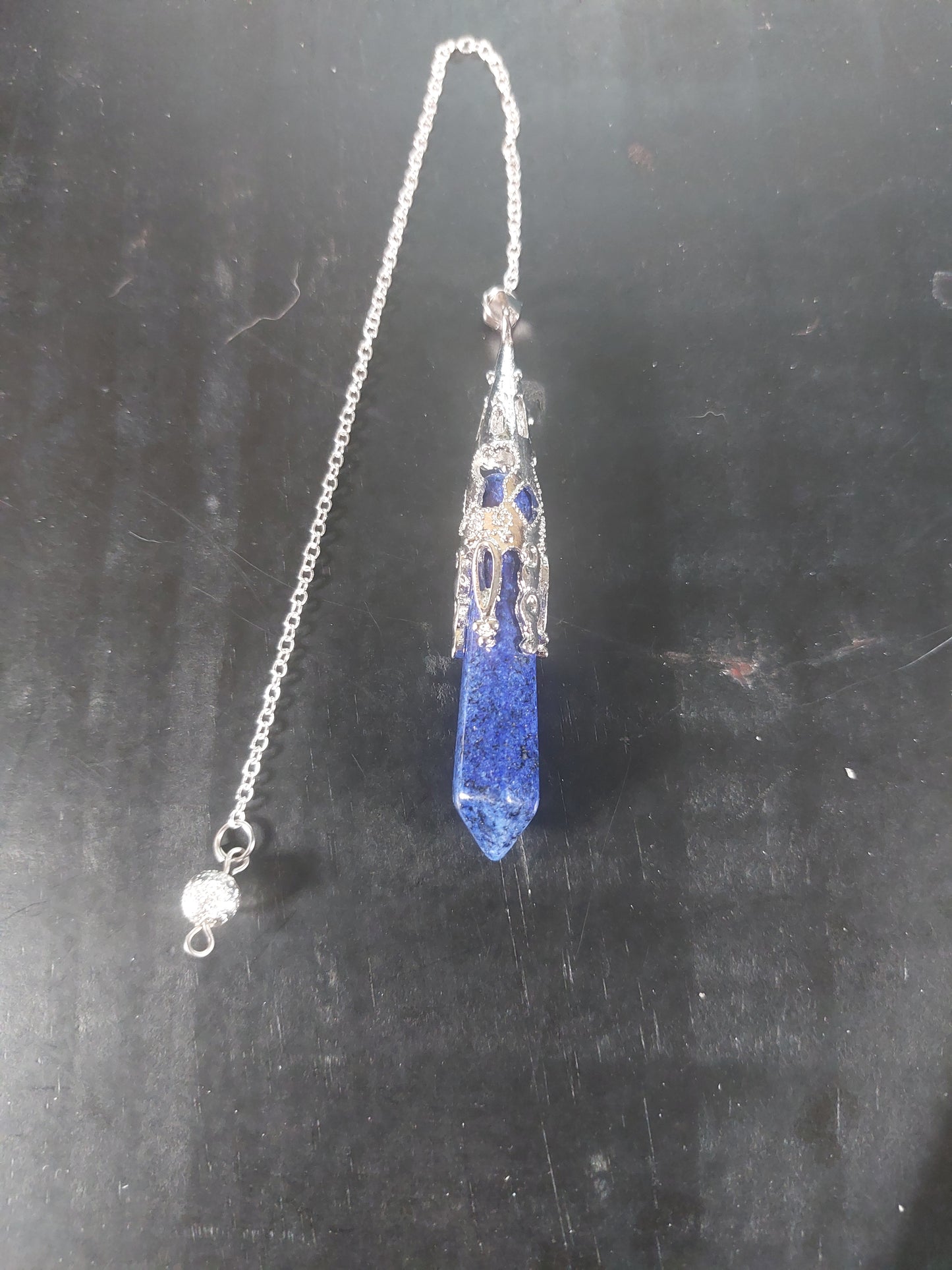Lapis Lazuli Silver Tone Pendulum