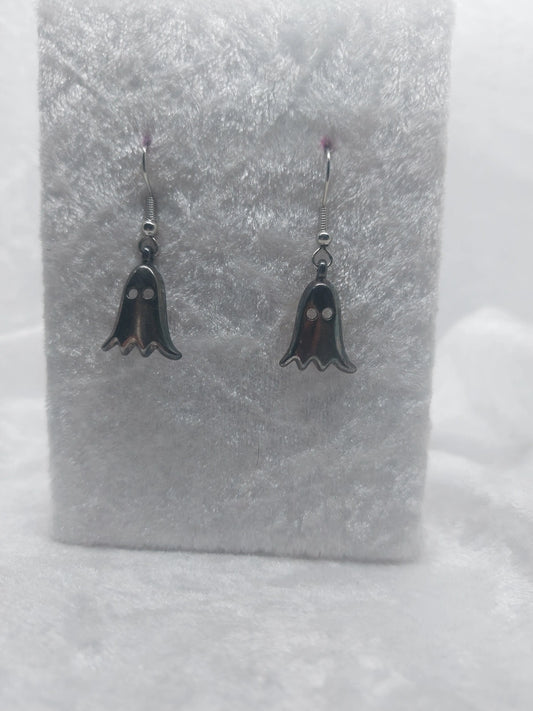 Dark Silver Ghost Earrings 1118Markets