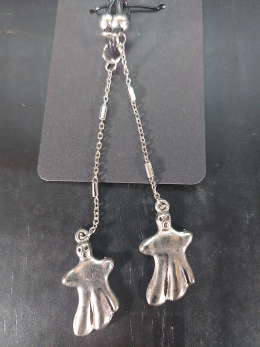 Silver Tone Eye Glass Charm Ghosts