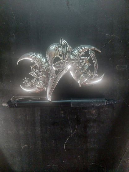 Metal Triple Moon Raven Barrette
