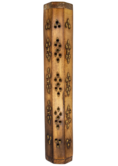 Brass Inlay Sun & Moon Coffin Incense Burner