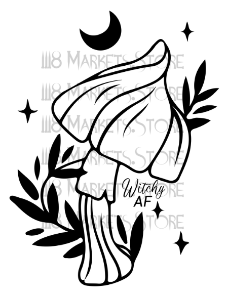 Witchy AF Mushroom Black